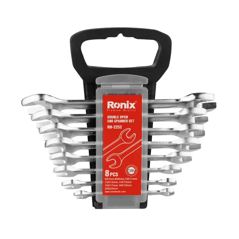 8pcs plastic bracket,double open spanner set
（6X7,8X9,10X11,12X13,14X15,16X17,18X19,20X22)