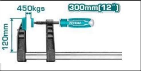 F Clamp with Plastic Handle 12"